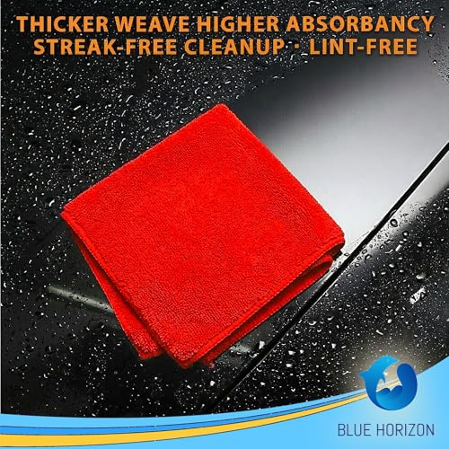 Red Microfiber Cleaning Towels, 3 Dozen Dual-Sided Cleaning Cloths Bulk Pack, Ultra Soft Plush Wash-Cloths, Micro-fiber Detailing Cleaning Cloths for Car, Household and Commercial (Red, 16" x 16") - color: Red, size: 16" x 16"