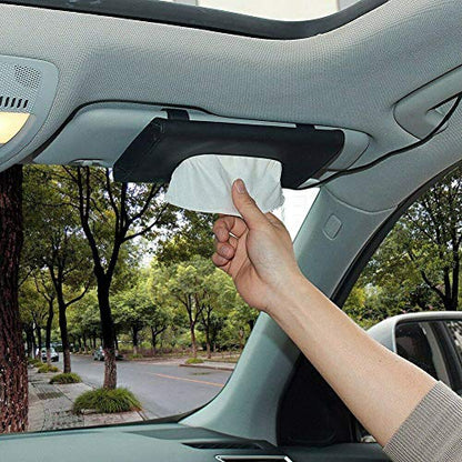 Fredysu Car Visor Tissue Holder, Sun Visor Napkin Holder Backseat Tissue Case, Premium Car Tissue Box for car, Vehicle (Black) - color: Black