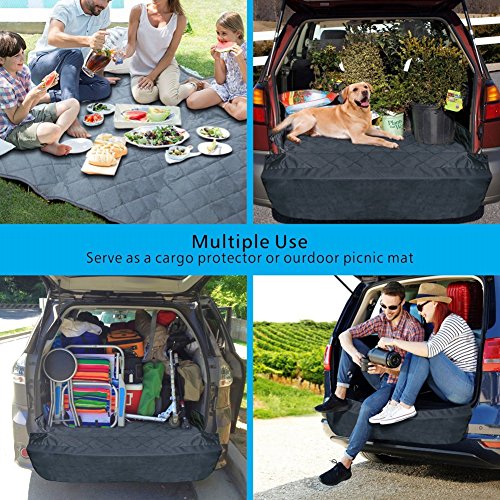 HCMAX Luxury Dog Vehicle Cargo Liner Cover Pet Seat Cover Bed Floor Mat Nonslip Waterproof Universal for Car SUV Truck Jeeps Vans Black - XL