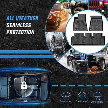 Nilight TPE Floor Mats for Tesla Model 3 2020 2021 2022 2023,All Weather Custom Fit Heavy Duty Floor Liners - color: 2020-2023 Tesla Model 3