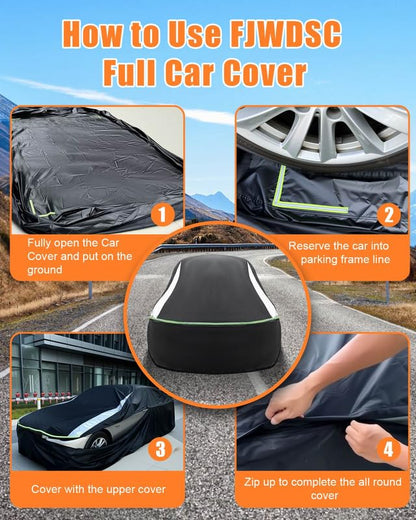 Full Enclosed Car Covers Universal Fit VW Beetle/Golf,Porsche Boxster,350z/370z,Audi TT/A3,BMW Z4,Supra A90/Integra,BRZ,Mini Cooper Clubman Sedan/Coupe/Cabrio/Hatchback Length 165-177 inches - size: 4.For Sedan/Coupe/Hatchback Length 165-177 inches