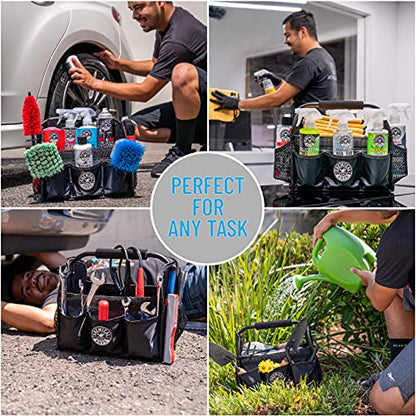 Chemical Guys Quick Load Collapsible Detailing Car Caddy Organizer & Storage – Portable Wash and Garage Organizer for Supplies, Tools and Accessories – Durable Black Design for Cars, Trucks & Home