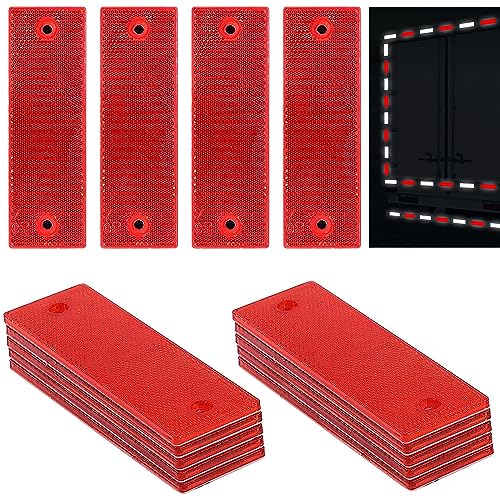 smseace 15Pack Red Safety Reflectors - Self Adhesive Trailer, Car, RV, Motorcycle, Car, Bus Reflectors - color: Red, size: Rectangle