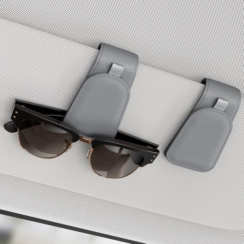 Sotfamily Sunglass Holder for Car Visor, Suede Cloth Magnetic Sunglass Organizer for Car Accessories, 2 Packs, Gray - color: Gray