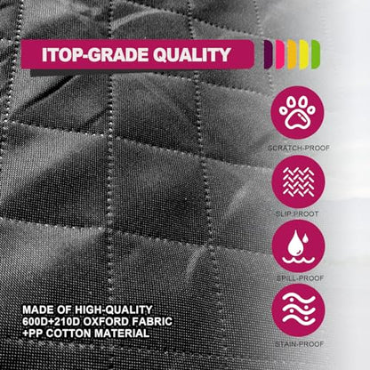 Waterproof Non-Slip Durable Dog Cargo Cover Mat for Cars, Dog Car Seat Cushion with Side Walls Protector and Bumper Flap, Non-Slip Cover Stays Securely in Place, Fits Your Car, Truck and SUV, Black