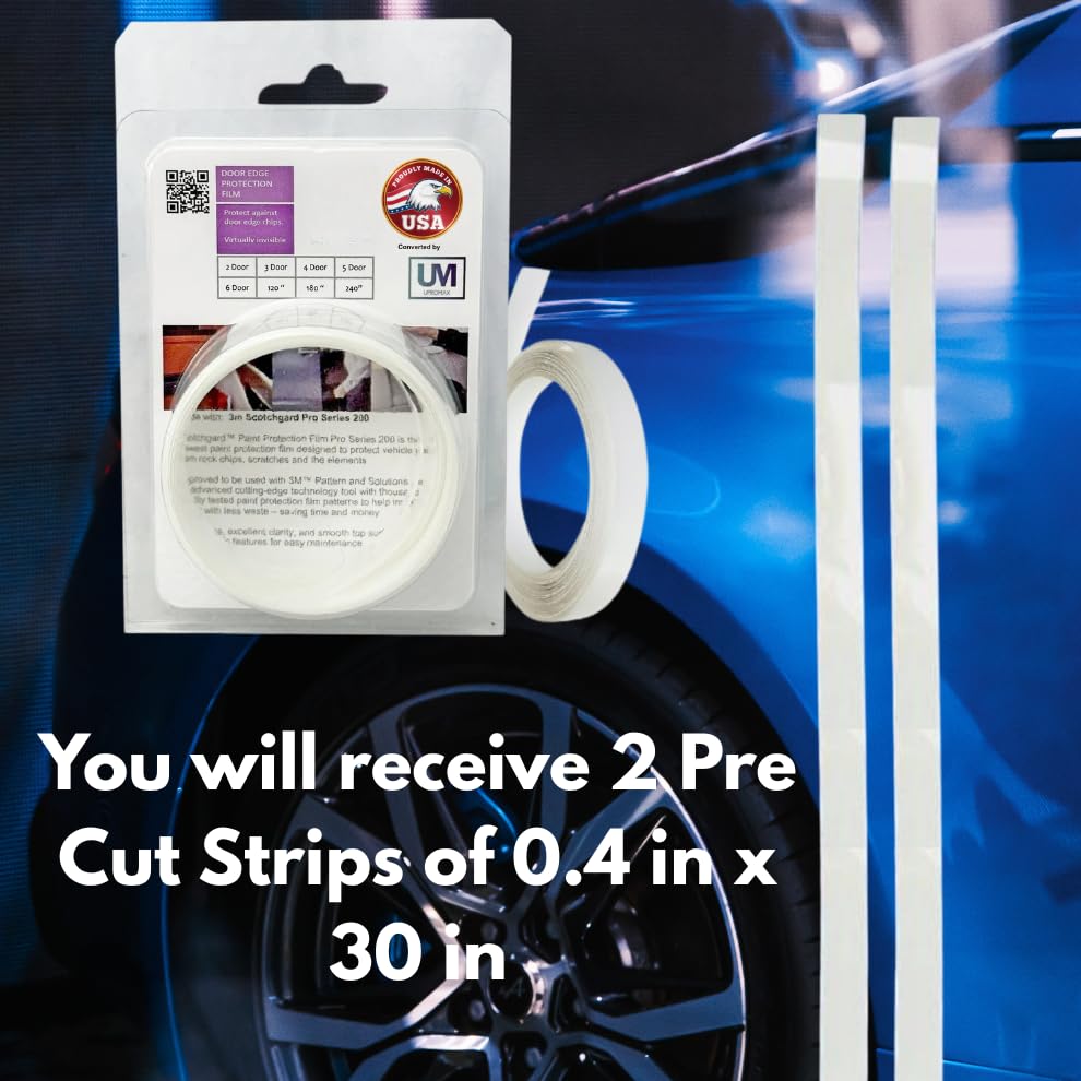 2 Door Edge Guard Made with Paint Protection Film, Scotch Guard, PPF 8mil Precut Strips, Universal Fit Cars, Truck, SUV, Clear Tape, Door Protector, Car Accessories Upromax - size: Door Edge/Clear/2 Doors