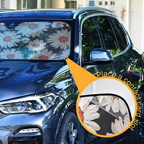 Daisy Flower Car Windshield Sunshade Foldable Reflective Sun Shade Blocks UV Rays - color: Flower 2