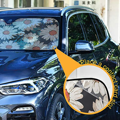 Daisy Flower Car Windshield Sunshade Foldable Reflective Sun Shade Blocks UV Rays - color: Flower 2