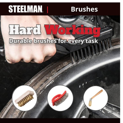 Steelman Euro Lube Angled Applicator Brush with Stiff Bristles for Paste-Style Tire Mounting Lubricants, Angled to Fit Between The Tire Bead and Rim (96517) - style: 1 Qty