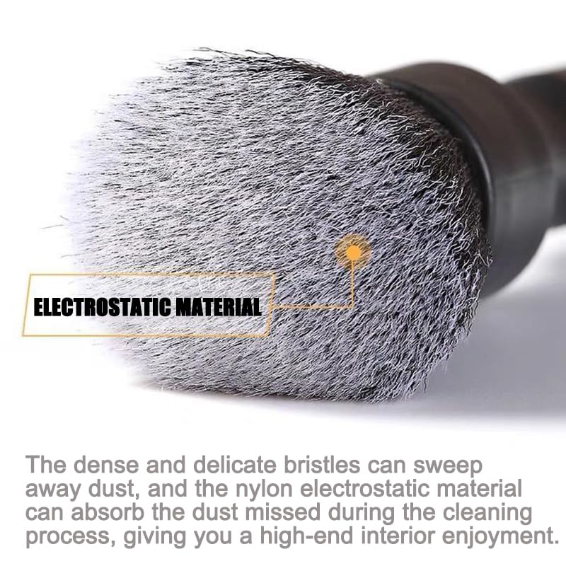 Auto Interior Dust Brush, Car Soft Bristles Detailing Brush, Scratch Free Dust Removal Cleaning Tool Kit, Long Hair Handle Brushes Duster for Auto Dashboard, Air Vents, Leather, Computer.