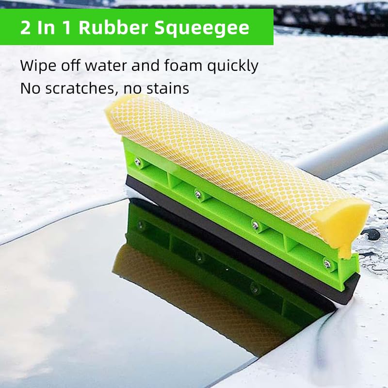 62" Car Wash Brush Kit Mitt Mop Sponge with Long Handle, Chenille Microfiber Car Cleaning Brush Kit, Windshield Window Squeegee, Car Care Kit of Scratch-Free Replacement for Cleaning Car, RV, Truck - size: 7 Pack
