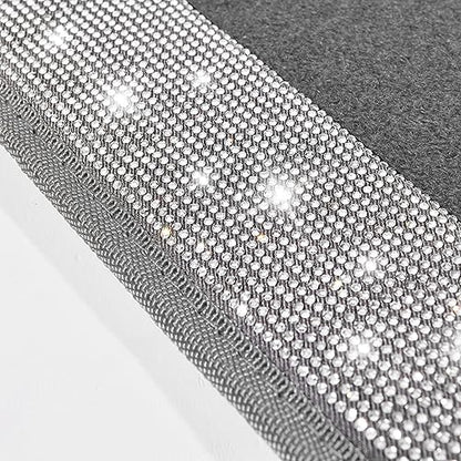 CAR PASS Bling Diamond Car Mats Shining Carpet Crystal Rhinestones Sparkly Glitter Floor Mats with Anti-Slip PVC Heel Pad Universal Fit for Automotive SUV, Sedan, Car, Van, 4pcs for Girl Women, Gray - color: Gray