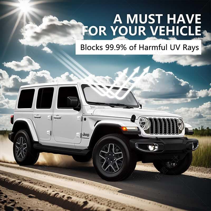 for 2018-2026 Jeep Wrangler - Premium Sunshade for Wrangler JL JLU & 2020-2026 Jeep Gladiator, Front Windshield Sun Shade Blocks UV Rays Foldable Visor with Storage Pouch - size: For Jeep Wrangler 2018-2026