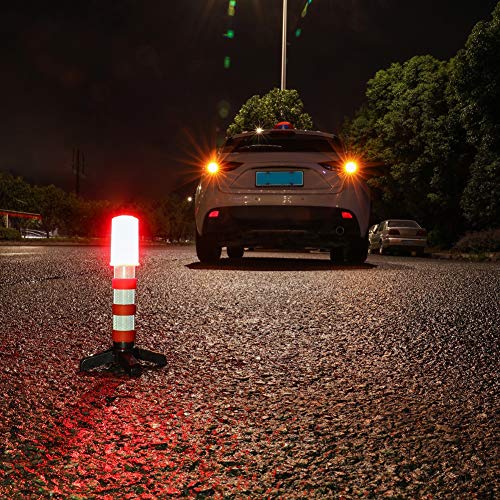 Twinkle Star Emergency Roadside Flares Kit LED Safety Strobe Road Warning Light Highway Beacon Alert Flare with Magnetic Base, Detachable Stand, Solid Storage Case (Set of 4) - color: Gray, size: 4 Sets