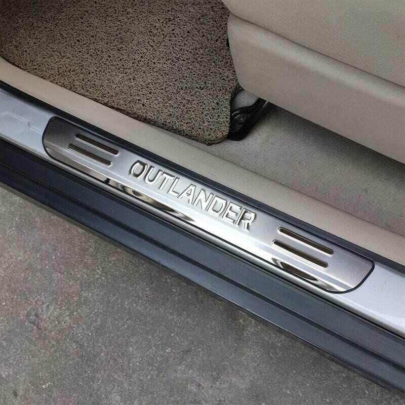 Car Door Sill Scuff Protector Accessories for Mitsubishi Outlander 2025 2023 2013-2022, Stainless Steel Door Entry Guard Plate Trim Cover, Auto Accessory Parts Kick Panels