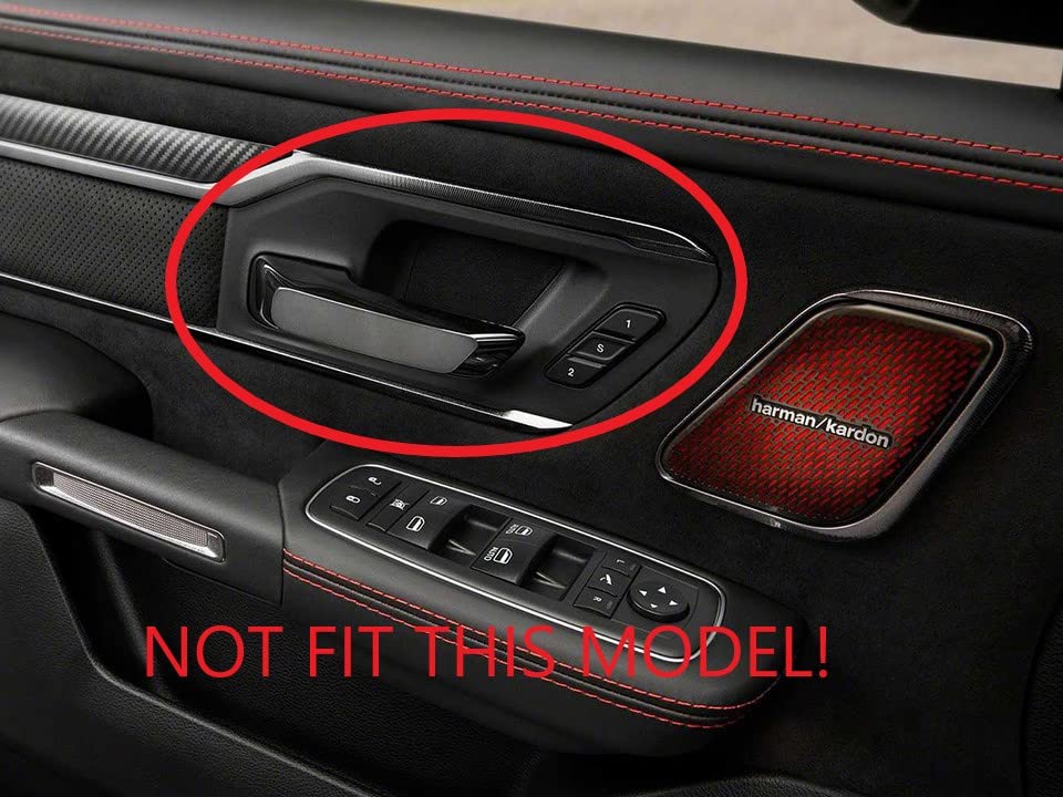 Korlot Carbon Fiber Style Interior Door Handle Bowl Panel Cover Trim for Dodge Ram 1500 2019+ (2 Doors) - style: 2-doors