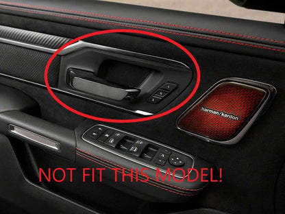 Korlot Carbon Fiber Style Interior Door Handle Bowl Panel Cover Trim for Dodge Ram 1500 2019+ (2 Doors) - style: 2-doors