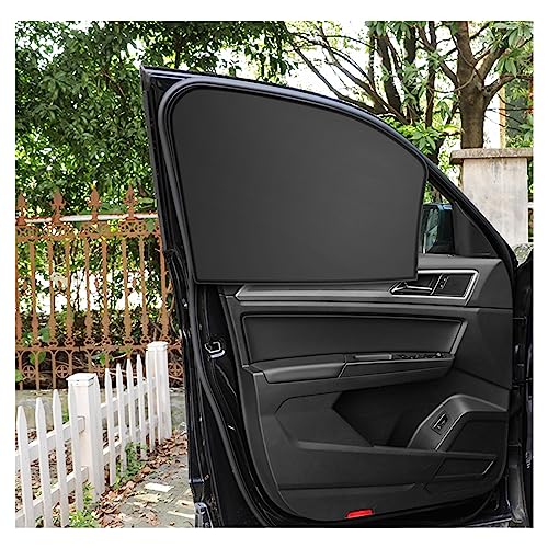 Kewucn Car Window Sun Shade, 2PCS Auto Front and Rear Windshield Curtains with Magnetic, UV Rays Protection&Sun Heat Block Car Window Covers, Universal Privacy Sunshades for Cars (Black-Front Window) - color: Black-Front Window