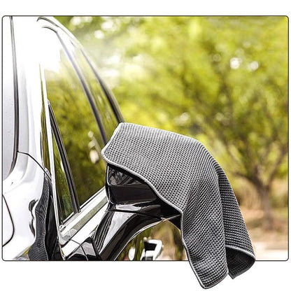 2PCS Car Wash Towel Glass Cleaning Water Drying Microfiber Window Clean Wipe Auto Detailing Waffle Weave (2Pcs-Gray) - color: 2pcs-gray