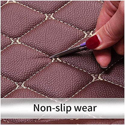 Custom Fit Car Floor Mats - Full Coverage Automotive Leather Floor Liners for Most Vehicles by MingyunSM (Black & White) - color: Black & White