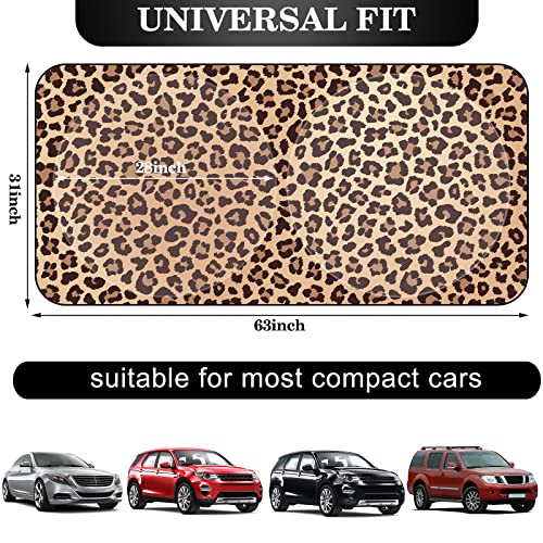 Windshield Sun Shade Foldable Car Front Window Covers for Car Accessories Sun Heat UV Rays Visor Protector Protection for Universal Cars SUV Truck(Nice Leopard) - style: Nice Leopard