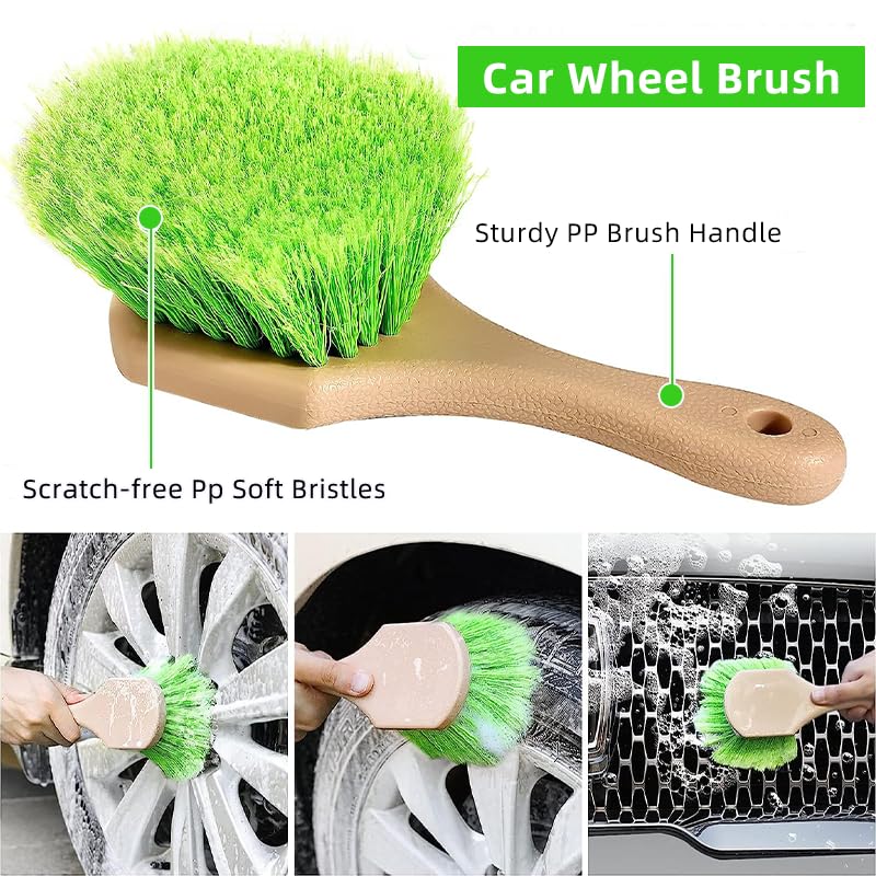62" Car Wash Brush with Long Handle Chenille Microfiber Car Wash Mop Mitt, Wheel Brush, Windshield Window Squeegee, Car Duster Microfiber Towel, Gloves, for Cleaning Cars, RV, Truck, Boat - size: 11 Pack