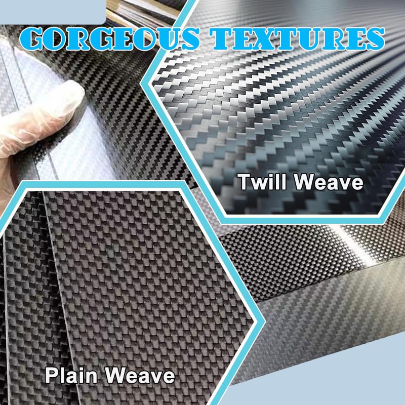 200X500X1.0MM 3.0MM 5.0MM 100% 3K Carbon Fiber Laminate Plate Matt Surface Twill Weave Panel Sheet 1.0MM Thickness (Plain Weave Glossy Finish, 500 * 200 * 1mm) - color: Plain Weave Glossy Finish, size: 500*200*1mm