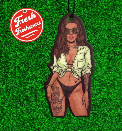 Funny Naughty Unique Car Air Fresheners Scented With Premium Oils By Fresh Fresheners (Sexy Tattoo Woman) - color: Sexy Tattoo Woman