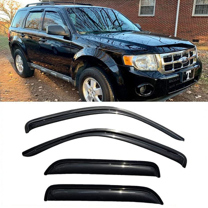 94059 Side Window Deflector Visor Rain Guard,Tape-on Shatterproof Dark Smoke,4pc window Shades fit for 2001-2012 Ford Escape, 2008-2011 Mazda Tribute, 2005-2011 Mercury Mariner - size: 4pcs 2001-2012 Escape (Outside Mount)