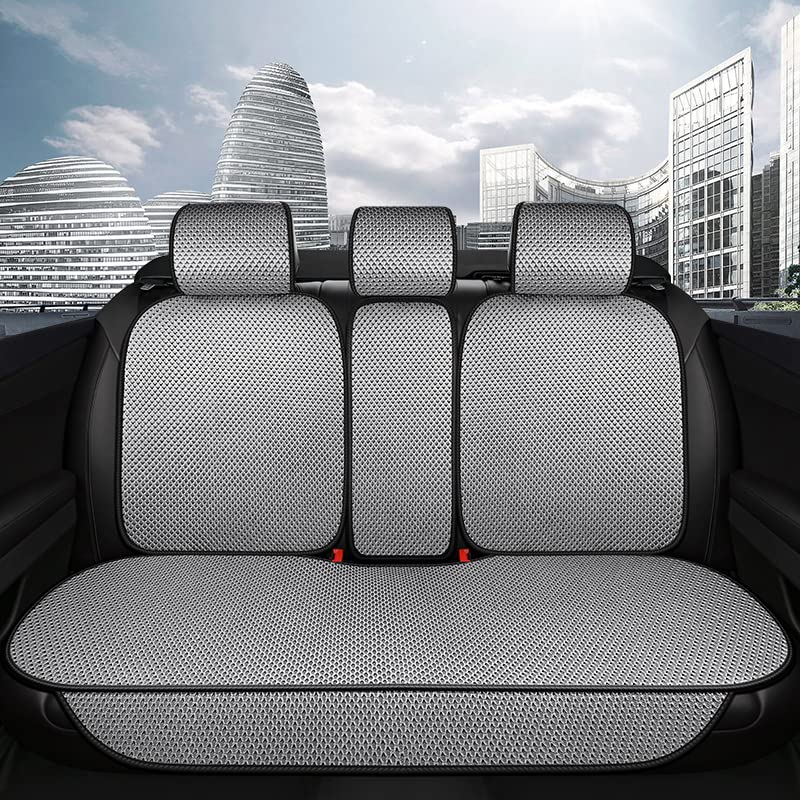 Auto Newer Luxury Breathable Rear Bench Car Seat Cover Fit Four Seasons, Back Seat Protector，Universal Rear of Car Seat Cushions,Universal Fit for 95% Cars,SUV,Pickup,Van（Rear Seat,Grey - color: Grey-Rear Seat