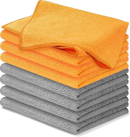 USANOOKS Microfiber Cleaning Cloth - 8 Pcs 12"x11" - High Performance - 1200 Washes, Ultra Absorbent Towels Weave Grime & Liquid for Streak-Free Mirror (Pack of 8) - color: 12" X 11", size: 8 pack